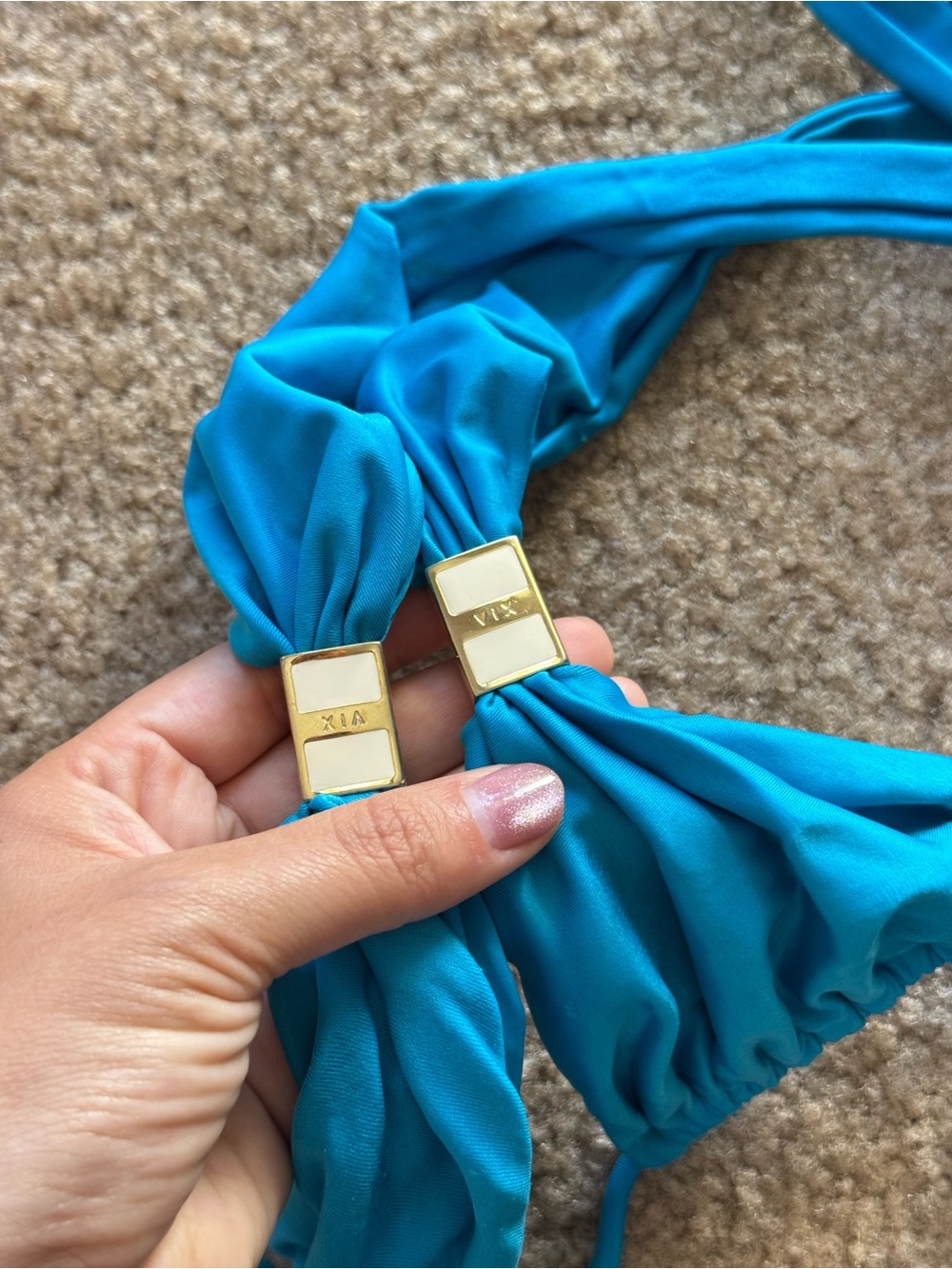 Vix Paula Hermanny Bia Blue Bikini Top S - Picture 3 of 5